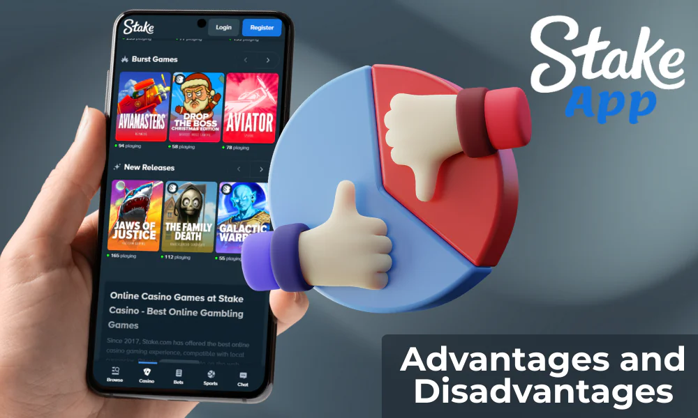 Advantages and disadvantages of the Stake app