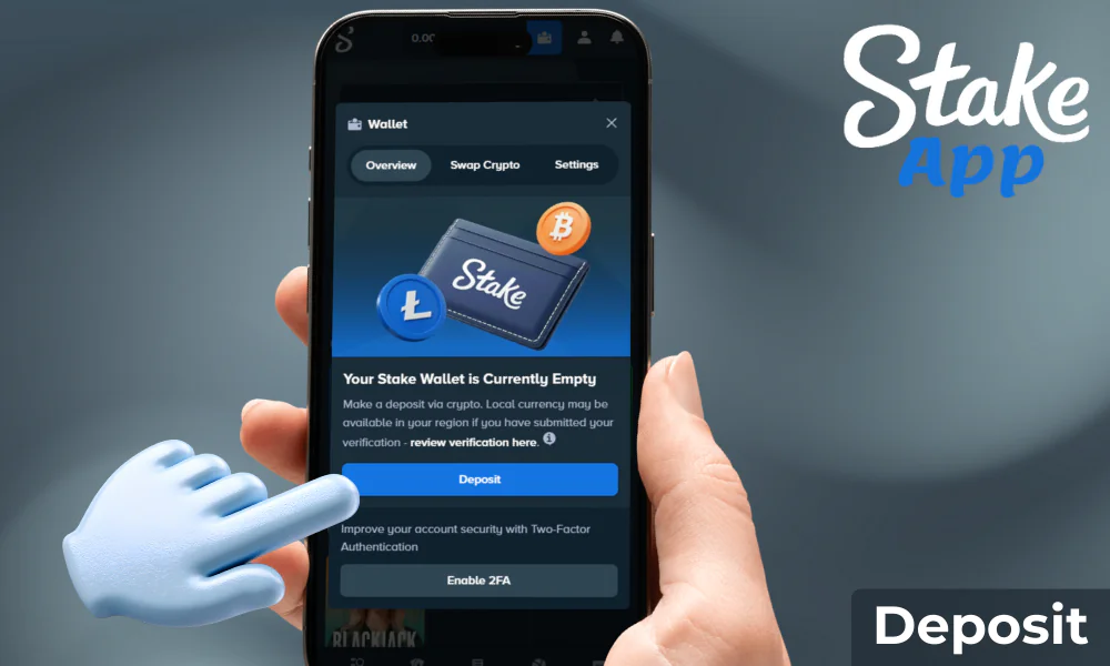 Top up your account in the Stake app