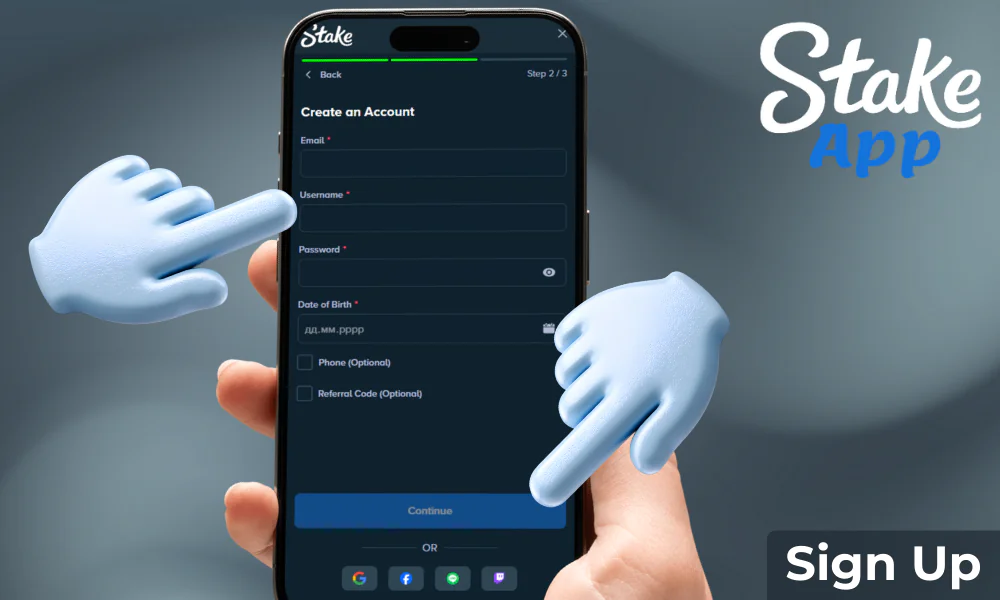 Register in the Stake app