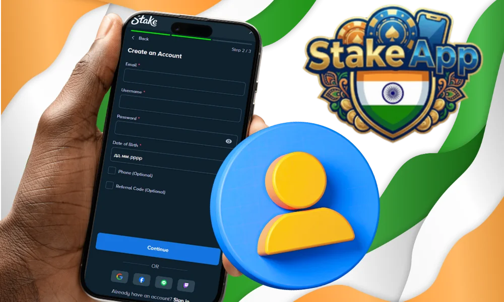 Step-by-step process for registering an account in Stake App